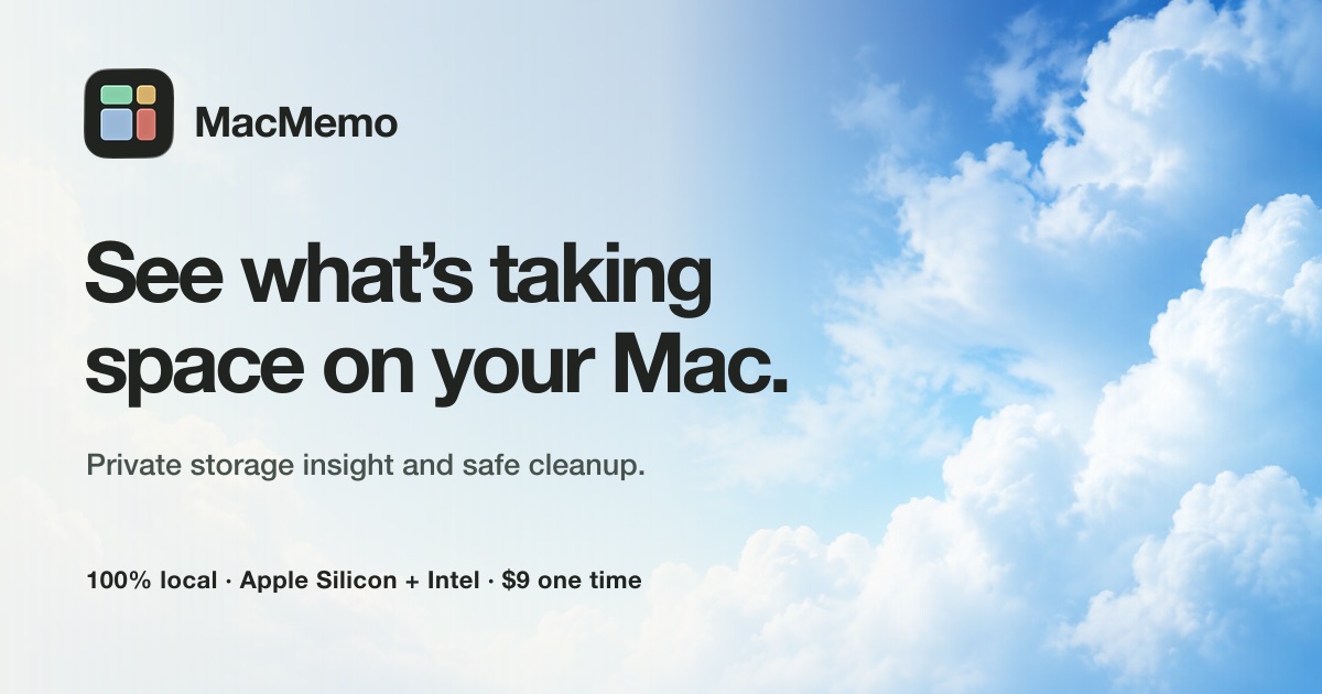 I built MacMemo after getting frustrated with macOS storage management